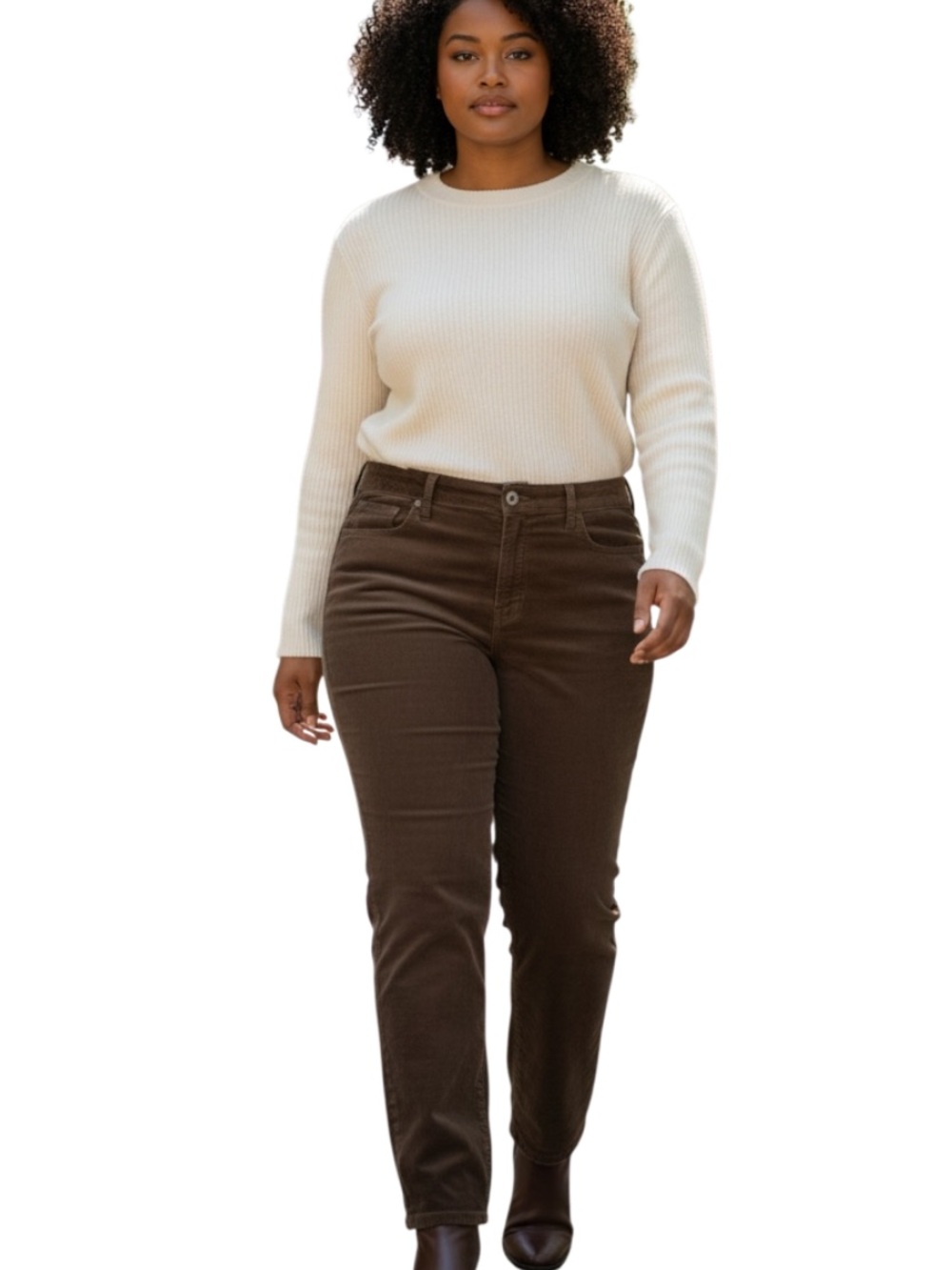 St. John's Bay Dark Brown Corduroy Straight Leg Pants